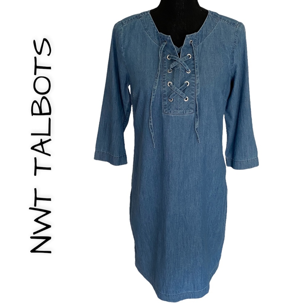 NWT TALBOTS Lightweight Cotton Denim-styled Dress, Size 2